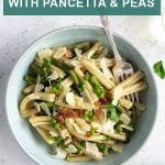 Pinterest image for asparagus pasta