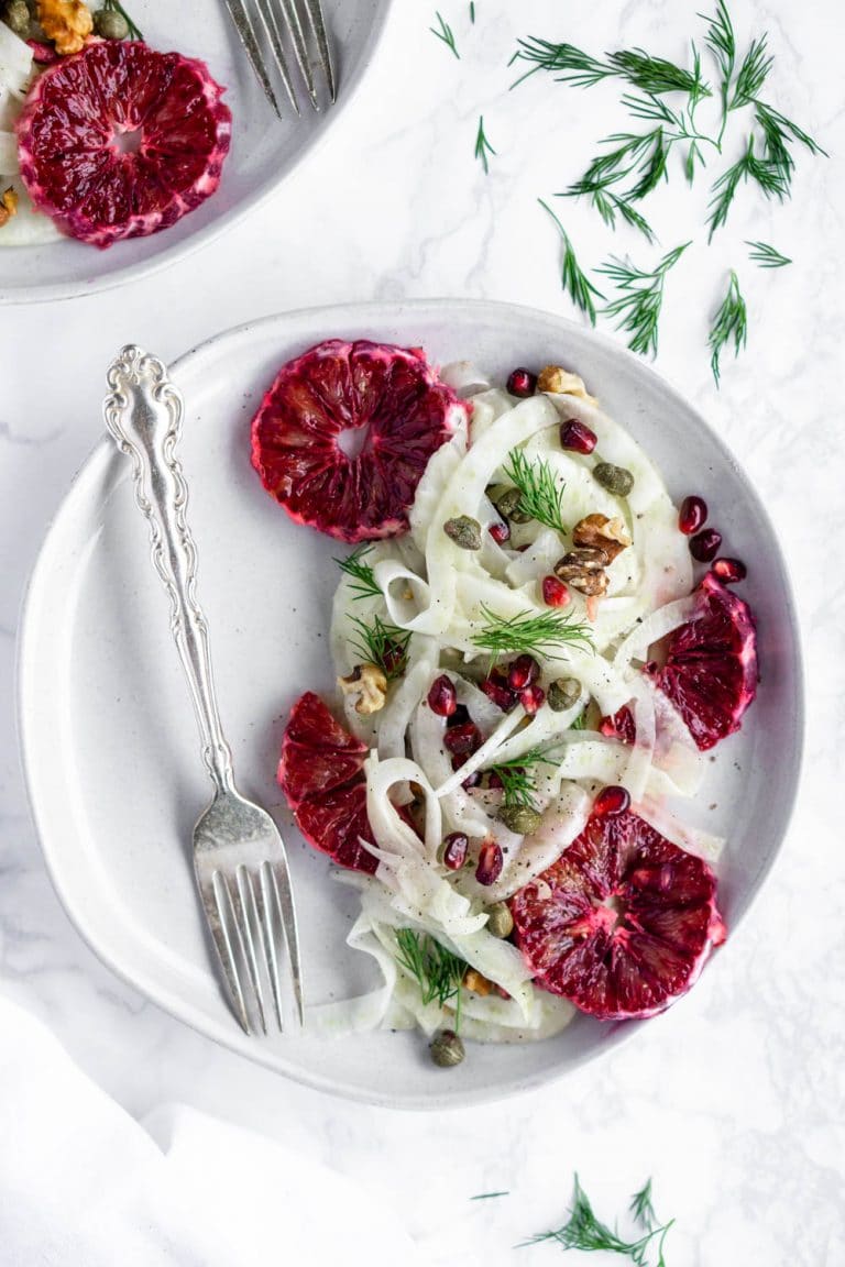 Fennel Salad with Blood Orange, Pomegranate and Capers Pina Bresciani