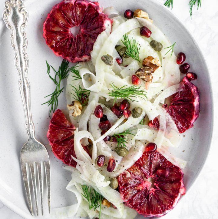 Fennel Salad with Blood Orange, Pomegranate and Capers Pina Bresciani