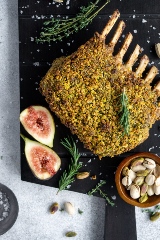 Roasted Rack of Lamb With Pistachio Herb Crust Pina Bresciani