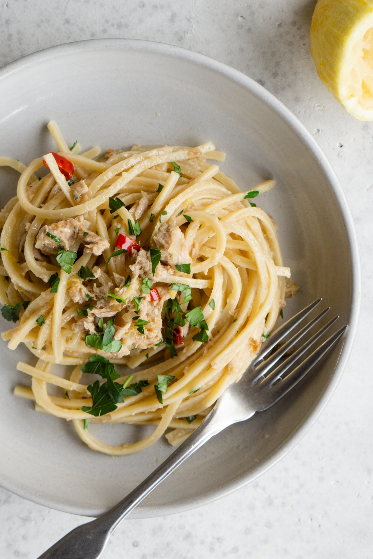 Tuna Spaghetti With Lemon and Parsley - Pina Bresciani