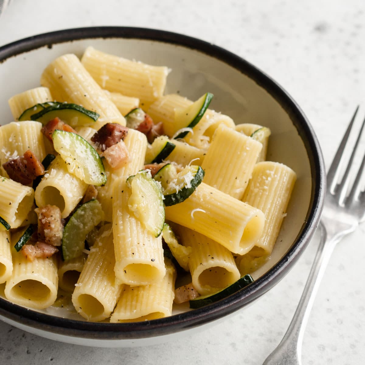 Easy Pancetta and Zucchini Pasta Pina Bresciani