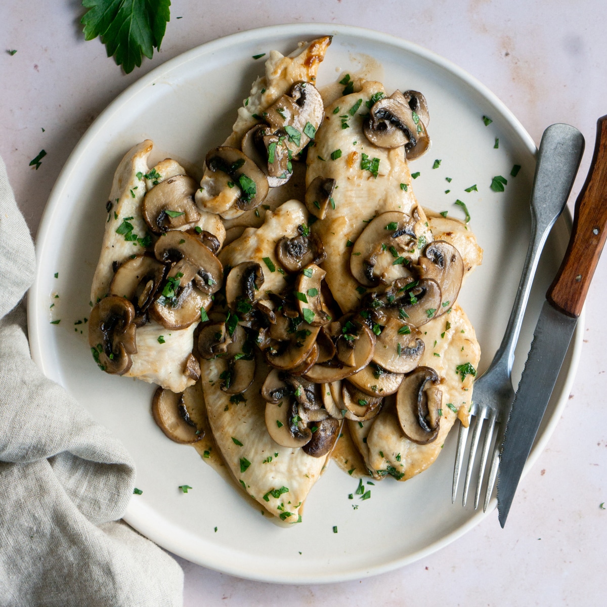 Mushroom Chicken - Easy Weeknight Dinner! - Pina Bresciani