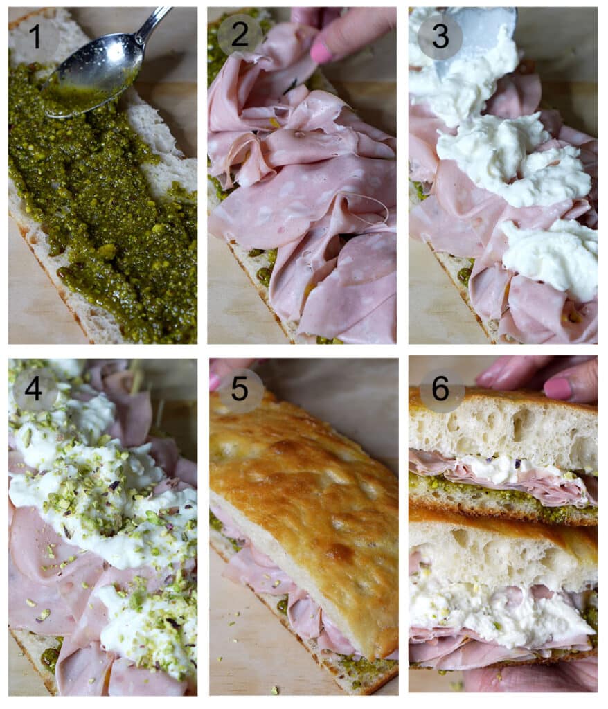 Mortadella Sandwich With Burrata and Pistachio Pesto! Pina Bresciani