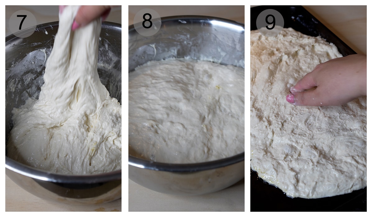 Step by step process on how to make schiacciata (#7-9)