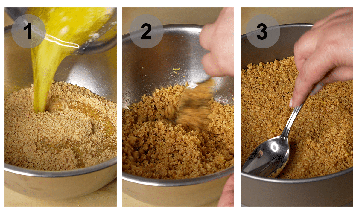 Step by step photos on how to make the crust