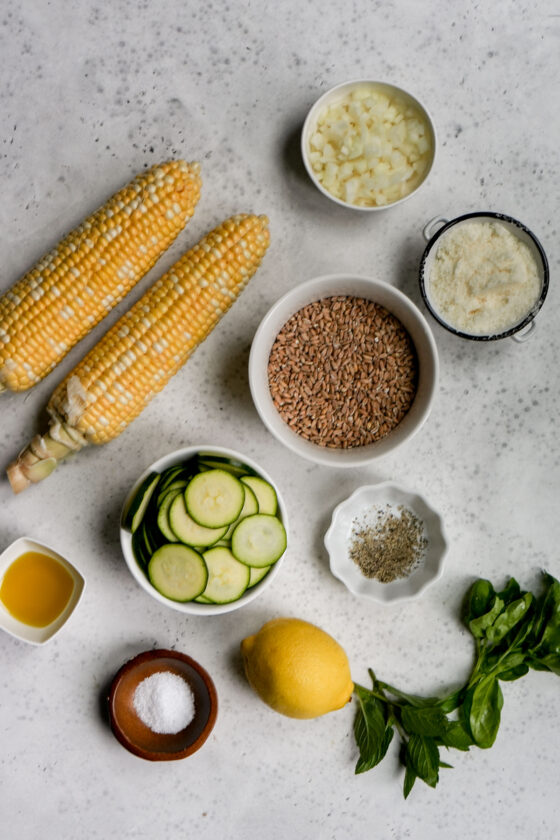 Italian Farro with Zucchini and Corn Pina Bresciani