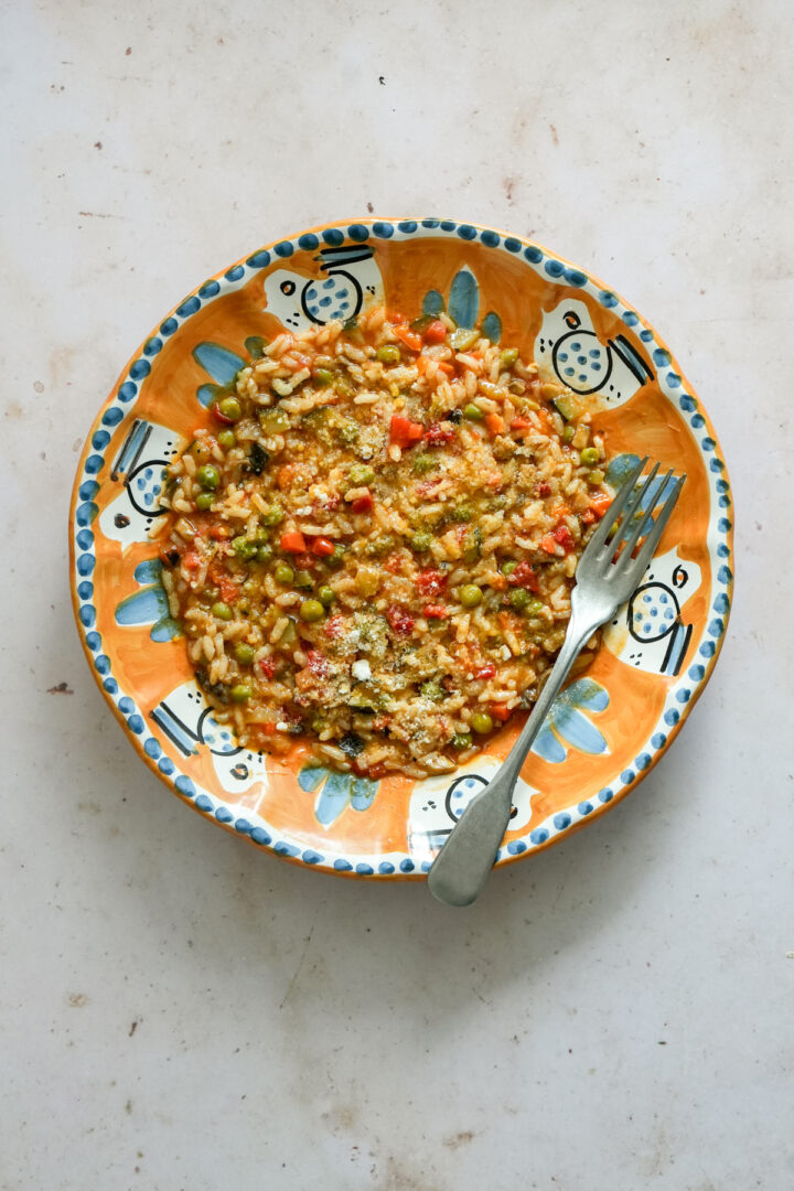 Mom’s Mixed Vegetable Risotto with Tomatoes - Pina Bresciani