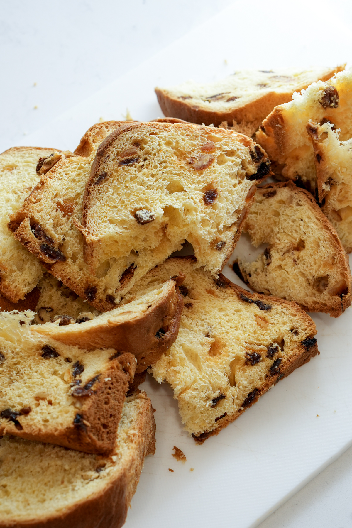 Panettone cut into slices