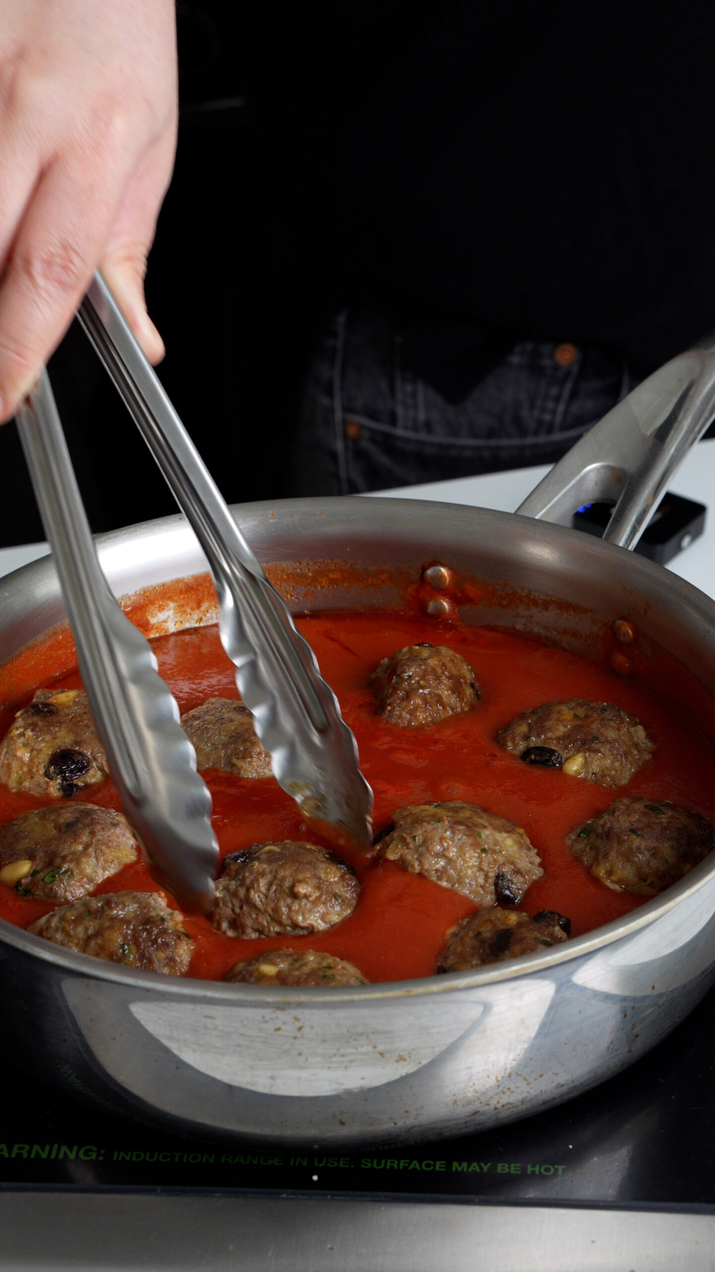 Meatballs in tomato sauce in a pan