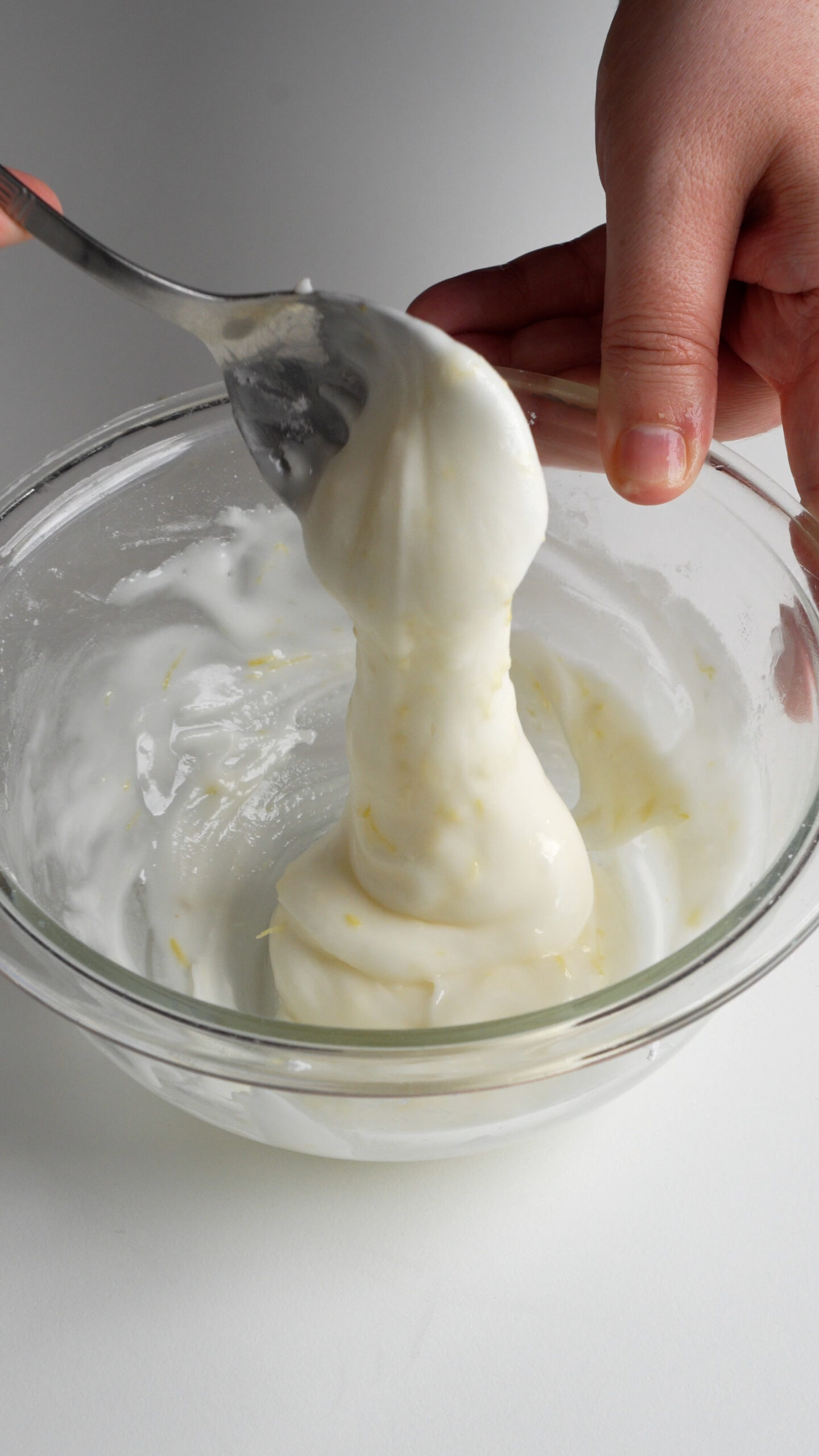 Lemon glaze in a bowl