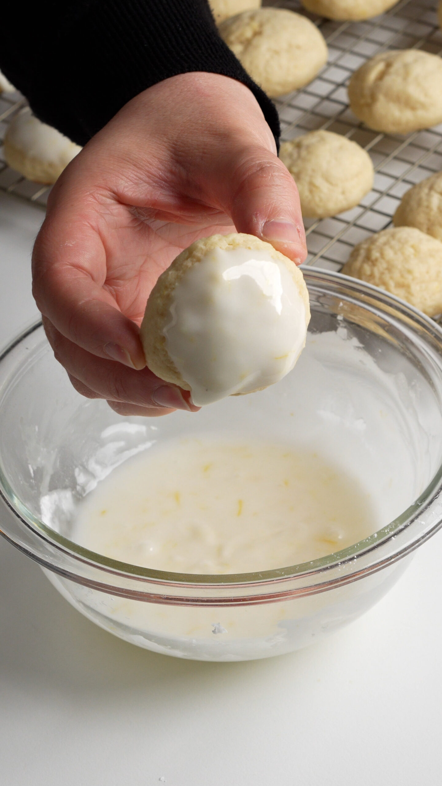 Glazed lemon ricotta cookie